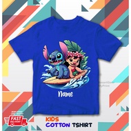 Lilo and Stitch Design Kids Cotton Tshirt Short Sleeve Celebration Party