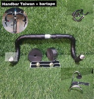 stang tanduk+bertape sepeda balap Taiwan berikut bartape sudah tinggal pasang / stang tanduk sepeda