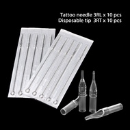 10pcs Tattoo Needles with Tips Tattoo Needle Set 10pcs Needle Tip Kit Tattoo Tool Body Art Supply 3R