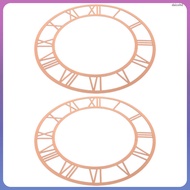 2Pcs Round Acrylic Roman Numerals Mirror Clock Face Decals Decorative Wall Clock Dial for Home and H