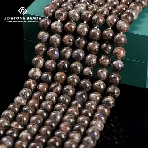 Natural Coffee Spectrolite Stone Beads Loose Spacer Labradorite 6 8 10mm For Jewelry Making Diy Neck