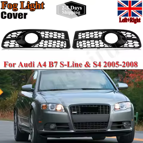 Magickit Front Bumper Fog Light Grille Cover For 2005 2006 2007 2008 Audi A4 B7 S-Line Car Accessori