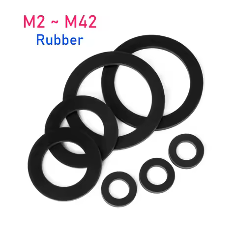 Black Flat Washer M2 M2.5 M3 M4 M5 M6 M7 M8 M10 M12~M42 Soft Rubber Flat Gaskets Anti Oil Seal Washe