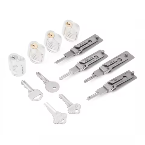Premium 4-piece SS001 SS002 KW1 SC1 Lock Pick and Decoder Reader with 4pcs Transparent Practice Lock