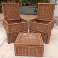 Rattan Basket Box 30x30x15cm - Brown