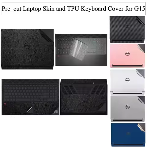 Protective Anti Scratch Pre_Cut Vinyl Sticker Skin Film and TPU Keyboard Cover for Dell G15 15 16 55