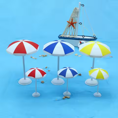 1Pc Dollhouse New Mini Plastic Sun Umbrella Micro Landscape Ocean Beach Decor Miniature Props Access