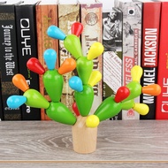 Montessori Kindergarten Children Cactus Wooden Building Blocks Assembling Cactus Colorful Assembling