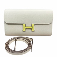 HERMES 愛馬仕 B刻 CONSTANCE TO GO 砝瑯H字 皮革 奶昔白 銀釦