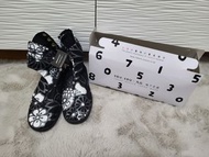 Sou Sou 圓頭足袋鞋 黑色 先丸5枚 足袋金襴緞子 夜色 十文24cm