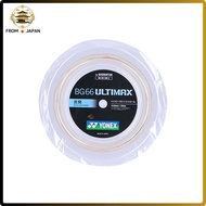 Yonex Badminton Strings BG66 Ultimax (0.65mm) BG66UM-2 Metallic White 200m Reel