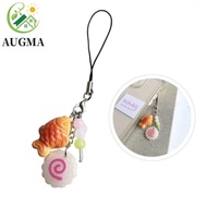 AUGMA Fish Cake Keychain, Pink Squid Roll Japanese Food Taiyaki Pendant, Phone Lanyard Kawaii Street