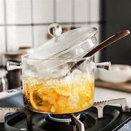 GF Glass Cooking Pot Pyrex Pan Glass Noodle Bowl Pyrex Stove Baby Food Milk Sauce Fondue Mini Cooker With Lid