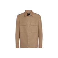 Ermenegildo Zegna Shirts Mens Dark Beige Square Collar Moderate Other UDV60A7-SOT10-N04
