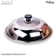 Stainless Steel Glass Combination Pan Lid 42-44cm