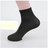 1 Pair 100% Cotton School Socks White Socks with Black Sole ( Ready Stock)