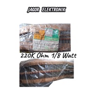 220K Ohm 1/8 Watt Resistor, 20 pcs