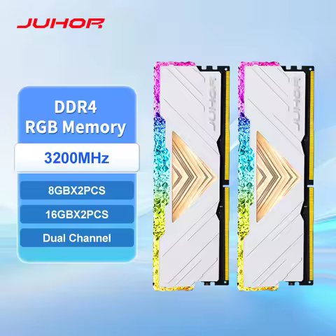 JUHOR RGB DDR4 16GBX2 3200MHz 8GBX2 Dual Channel Desktop Gaming Memory Ram