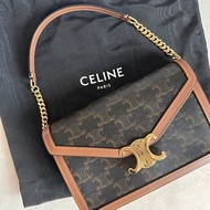 正貨半價 Celine Triomphe Wallet on Chain Bag / crossbody / WOC (老花/凱旋門/Monogram) Brown 斜孭袋 鏈條包
