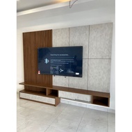 TV Cabinet 10ft with melamine strip panel