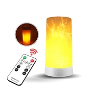 Remote Control Flame Bulb Night Light Flame Effect LED Desk Lamp USB