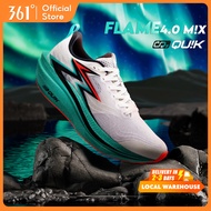 【20KM+】361Degrees Flame 4 Mix Men Running Shoes Professional One-Piece Carbon Plate  Breathable Heat