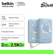 Belkin BPB021qcLS-DY Disney Stitch BoostCharge Power Bank 10K with Integrated Cable (iphoneUSB-C dev