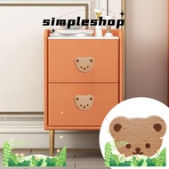 SIMPLE Drawer Knob, Bear Shape with Screw Cupboard Knob, Cute Single Hole Design Wooden Drawer Door Handle Home
