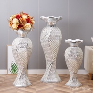 🚓European-Style Glass Steel Floor Vase Household Stickers Beads Diamond Dried Flower Flower Arrangement Vase Living Room