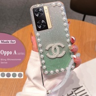 Bling Glitter Phone Case Oppo A78 5G A77s A17 A17K A57 2022 A78 5G A96 A76 A95 Shiny Casing A55 A95 A74 5G A54 Phone Case 3D Rhinestone Pearl Gradient Glitter Shiny Phone Case