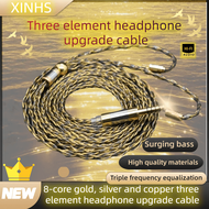 XINHS-A01-8 lõi vàng và bạc tai nghe đồng nâng cấp cáp cho MMCX/TFZ/QDC/KZ-QDC/0.78-2PIN/IE300/IE600