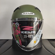 ZEUS ZS627 SOLID F. GREEN ZS 627 SINGLE VISOR