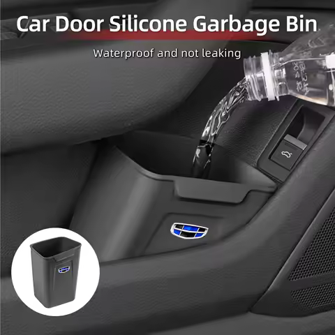 1/2PCS Car Door Trash Bin Organizer Bucket Silicone Garbage Storage Box For Geely EX2 Atlas SUV Boyu