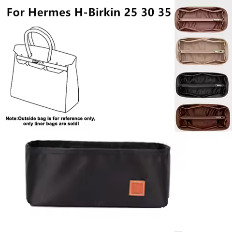 Ultra Light Waterproof Bag Organizer Soft Nylon Liner Pocket For Hermes H-Birkin 25 30 35 Handbag Pl