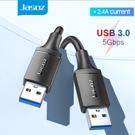 Jasoz สายเคเบิล สายUSB 3.0 Cable ขั้วต่อ ตัวผู้ 5Gbs ความเร็วสูง USB สําหรับถ่ายโอนข้อมูล Usb ตัวผู้ ไป ตัวผู้ แล็ปท็อป เดสก์ท็อป พีซี ปากกาแท็บเล็ต สมาร์ททีวี
