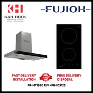 FUJIOH FR-MT1990 R/V 900MM CHIMNEY COOKER HOOD WITH GLASS PANEL (GLASS BLACK) + FH-ID5125 INDUCTION HOB BUNDLE