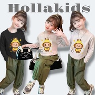 Latest girls' suits, girls' clothes suits, cargo pants, 1-12 years old, pumpkin motif children's sui