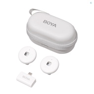 BOYA Omic-U-W Wireless Microphone System with 1 Receiver + 2 Transmitters + 1 Charging Box 50M Transmission Range Built-in Battery Replacement for Android Phones Computer Laptop Ca