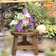 [Perfk1] Wooden Stool Plant Stand Flower Pot Stool Small Decorative Rustic Plant Pot