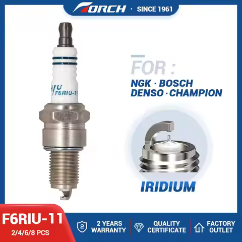 2-8PCS Iridium Spark Plug Torch F6RIU-11 Replace for 3665/BPR6EIX-11 BPR6ES-11 TOYOTA 90098-20545 90