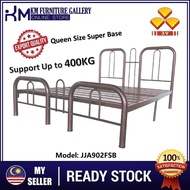 KM 3V NEW Export Quality 5ft Queen Metal Bed Frame Super Base (JJA902FSB)/ Double Bed/ Katil Besi Queen Size Super Base (Support Up to 400KG)