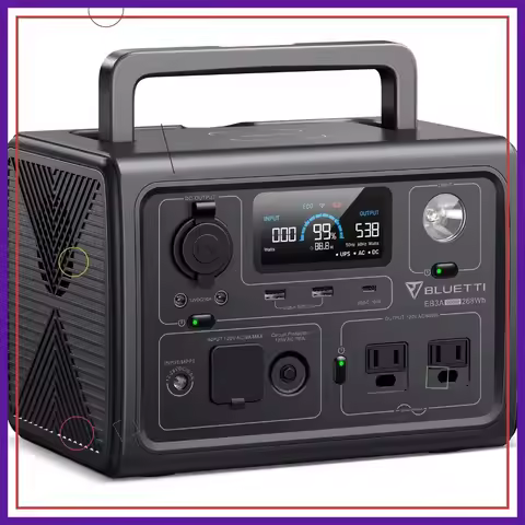 268Wh Portable Power Station, 600W AC Outlet, Fast Charge in 30 Min, Solar Ready for Camping & Emerg