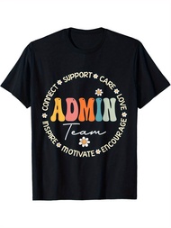 Retro School Secretary Admin Appreciation Week Admin TEAM T-Shirt