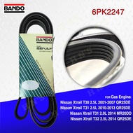 Bando Drive Belt 6PK-2247 for Nissan Xtrail T30/T31/T32 2.0L & 2.5L QR25DE / MR20DD Engine (6PK2247)