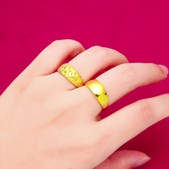 Original 916 gold glossy starry ring with opening for women's and men's Accessories Jewelry Gifts Hypoallergic