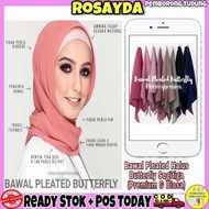 Rosayda🇲🇾Bawal Pleated Segitiga Bawal Pleated Butterfly Hot Selling Bawal Murah Shawl murah tudung b