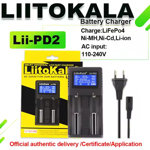LiitoKala Lii-PD2/PD4 Li-ion 3.7V NiMH 1.2V Li-FePO4 3.2V IMR 3.8V For 18650 26650 21700 26700 18350