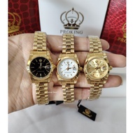 PROKING Women's Analog Watch – Elegant Gold Stainless Steel Jam Tangan With Date
