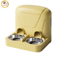 Automatic Cat Feeders With Storage Container Dog Food Dispenser Pets Food Double Bowl Stainless Stee