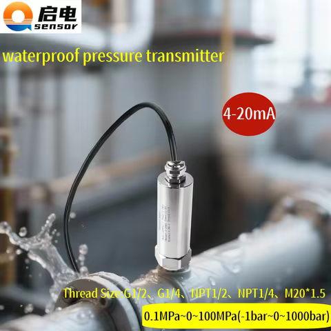 Waterproof Pressure transmitter 4-20mA 10bar 16bar 200bar G1/4 Thread Transducer RS485 0-3.3V sensor